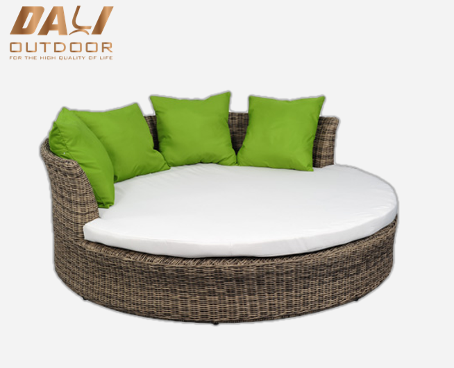 Set da giardino Mobili da giardino Sedia da spiaggia in rattan per esterni letto rotondo piscina lounge lettino in alluminio per esterni